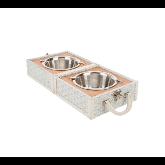 GOYARD  white leather PET BOWL CARRIER Trunk. - Picture 8 of 8
